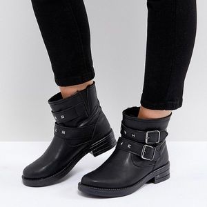 Black studded biker boots from ASOS